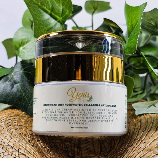 🌙 Night Cream with Rose Water, Collagen & Natural Oils